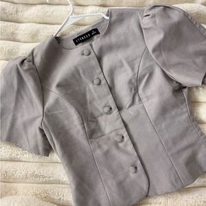 Lioness Grey Puff Sleeve Top
